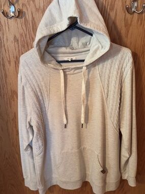 Maurices Women’s Cream Cable-Detail Crewneck Hoodie